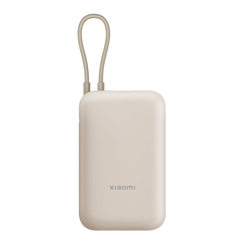 Imagen 2 del producto Batería externa Xiaomi 10000 mAh, 22.5W, 3 puertos, USB Tipo-C, con cable integrado, crema